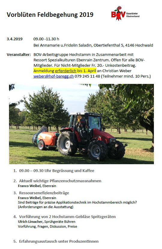 Vorblütenfeldbegehung