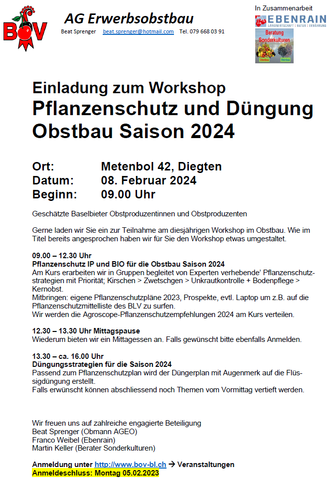 Einladung Workshop Pflanzenschutz und Düngung
